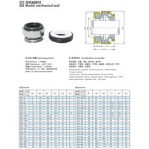 메카니컬씰 순환펌프 1PC 301 시리즈 6 8 10 11 12 13 14 15 16 17 18 19 20 22 24 25 26-55mm 워터 펌프, 23 38mm