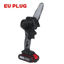 [해외]4 인치 미니 전기 톱 48V 무선 전기 전기 톱 휴대용 전기 가지 치기 톱 충전식 나무 커터 목공 도구, 배터리 포함 EU 48V