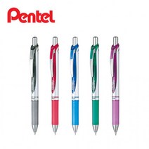 펜텔 중성펜 노크식 에너겔 BL77 0.7mm, 실버-퍼플