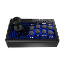 7-in-1 레트로 아케이드 스테이션 USB 유선 로커 파이터 스틱 게임 조이스틱, 검은색, 1개