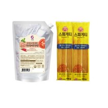 청정원 스파게티 소스 2kg + 오뚜기 스파게티 면 500g 세트 로제 토마토 아라비아따 빠른배송, 아라비아따1+스파게티2