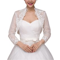 여자 3/4 슬리브 웨딩 자켓 케이프 자수 꽃 레이스 트림 패치 워크 랩 랩 으르기 볼레로 이브닝 파티 신부 capelet cardigan
