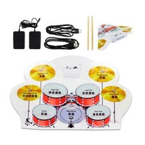 드럼 패드 전자 퍼커션 일렉트릭 키트 악기 훈련 드러머 드럼 연습 가정용 세트USB PC 디지털 롤업 + 스틱 + 케이블, a, 01 A
