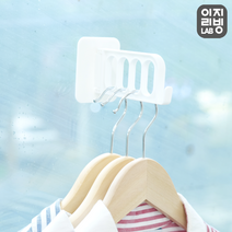 이지리빙랩 다용도 접이식 공간 활용 5칸 틈새 옷걸이 / 접착식 리빙 용품 옷 걸이 모자 걸이, 단품, 화이트