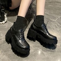 무광 유광 에나멜 워커스타일 6cm 통굽 여자 가죽로퍼