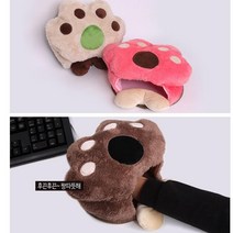 869황진 온열 마우스패드 보온 방한용 마우스 패드 usb 곰발바닥 왕따뜻, 다크브라운