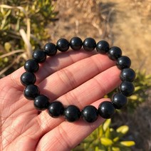 엘리트 순지트 천연 흑연 팔찌 라운드 비즈 크리스탈 힐링 스톤, 10mm, Magnetic graphite
