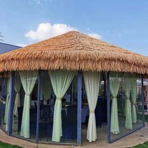 볏짚 밀짚원두막 초가지붕만들기 카페용 시골 시공, 황금 밀