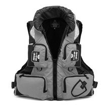 빅사이즈 낚시 구명 조끼 선박용 다기능 특대형 멀티포켓 주머니 작업 낚시복 민물 쓰리엑스, XXL, 그레이