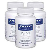 퓨어인캡슐레이션 Pure Encapsulations P5P 50 활성 비타민B6 50mg 피리독살5 인산 베지캡슐 180캡슐, 3팩