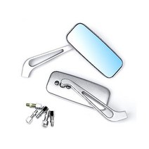 WTZMOTO 오토바이용 핸들바 미러 - 8mm/10mm 더블 테이크 백미러 애프터마켓 부품 혼다 퓨리 그로마 럭커스 가와사키 야마하 스즈키와 호환, 크롬_Chrome-No Bolt for Harley