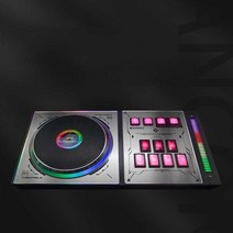 pc 리듬 게임 컨트롤러 턴테이블 저항 실버 모바일, 블랙+실버