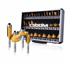 CSOOM 업그레이드 라우터 비트 15개 텅스텐 카바이드 세트 0.6cm1/4인치 섕크 DIY 테이블 문 캐비닛 선반 목재에 내구성 있는 목공. USA 미국, 35 PCS