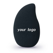 쿠션퍼프 나만의 로고 메이크업 퍼프 파운데이션 스폰지 화장품 뷰티 파우더 계란 스무스 망고 블렌딩 도구 DIY 도매 50 개, 4.50 BLACK with LOGO