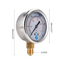 글리세린 채워진 압력 진공 화합물 게이지 68mm 다이얼 VAC 10000 PSI, 14 0-250bar