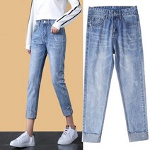 뷰티우먼 여성 접음 9부 데일리 그라데이션 청 바지