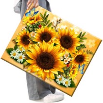 FASEN 액자 보석십자수 캔버스형 DIY 키트 40 x 50 cm, 1세트, FAN30.행운의 해바라기