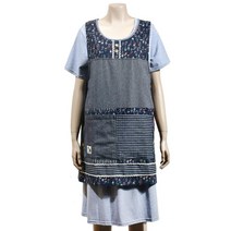 50대여성 가정용 활동편한 단추형 앞치마 수납용 가게앞치마 급식용 단체급식용, FREE, 블랙