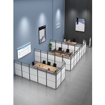 파티션 치과 독서실 카운터 상판 비대면칸막이 치과, 파란색  유리 총 길이 3.2m높이 1.4m