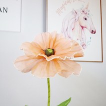 자이언트 플라워 인공 꽃 거대한 불꽃 놀이 Poppies 웨딩 장식 창 디스플레이 배경 사진 소품 아마 파티 공, 09 orange_01 50cm