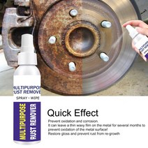 Rust Remover30ml 자동차 녹 제거제 스프레이 금속 표면 크롬 페인트 유지 보수 철 분말 청소 다목적, 한개옵션0