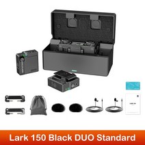 무선마이크 방송용 ASMR 스튜디오 핸디 Hollyland Lark 150 무선 라발리에 인터뷰 Vlogger 라이브 스트리밍용 충전 케이스, 2.Black DUO