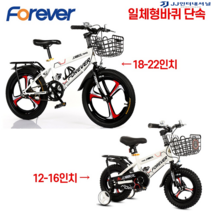 20인치자전거 MTB 입문용 자전거 출퇴근 펫바이크 추천 가벼운 튼튼한, 12인치 일체형바퀴 단속, 화이트