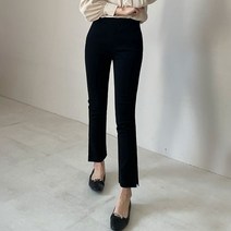 마이시즌 여성용 히든 밴딩 스판 일자 팬츠