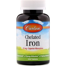 Carlson Labs 킬레이트화 철분 27mg 250정, 상세설명참조