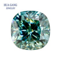 다이아몬드 귀금속 테스터기 보석 감정 gra 인증서 느슨한 blue moissanite diamond vvs1 Excellent cut gemstone under pass, 9x9mm 3.5ct