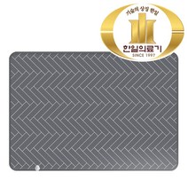 (주)한일의료기 침대전용 프리미엄 전자파없는 EMF 탄소발열선 전기매트 온열매트 미니 싱글 더블, 해링본-그레이, 미니(70xmX180cm)