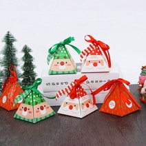 예쁜 성탄 크리스마스 XMAS 성탄절 사탕 초콜렛 쿠키 과자 소품 교회 이브 이벤트 선물 기프트 판촉물 접이식 포장 종이 삼각 상자 케이스 박스 선물용 포장용 꼬깔 용기 루돌프, 산타