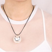 [슈가펄] N521_ smile big pearl ball necklace_스마일 모티브 빅진주 팬던트 목걸이 패션목걸이