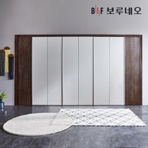 보루네오 300cm 몽크 여닫이 붙박이장 10자, 콤비 300cm