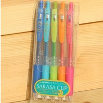 수입볼펜 제브라 0.7mm 중성펜 사라사 클립 5색세트, 단품