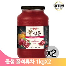 진한 과육 꿀석류차 1kg 2p 과실 농축액 음료 베이스 아이스티 시럽대용