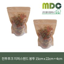 [엠디컴퍼니] 전면투명후면크라프트 지퍼스탠드 봉투 5가지 사이즈 (100장) 지퍼백 지퍼스탠드 크라프트지퍼스탠드 지퍼스탠드봉투 스탠딩봉투 저장팩 소분팩 소분봉투 봉투 지퍼봉투, 150mmx220mm+40mm, 100장