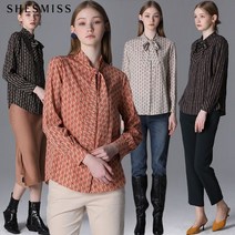 쉬즈미스 쉬즈미스 링크패턴 타이 블라우스