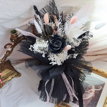 리리스 시들지않는 페스티벌 블랙로즈 꽃다발 생화택배 프리저브드 정기구독, 선택안함