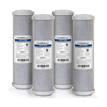 Hydronix 탄소 블록 정수 필터 코코넛 쉘 CTO 4팩 집 전체 RO DI 수경재배용 25.4 x 6.4cm10 2.5인치 5미크론