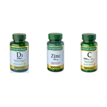 항산화 피부 건강 Zinc 50 mg 100정 아연 미네랄 보충제 ﻿건강한 뼈건강에 비타민 D3 5000IU 240정﻿ ﻿노화예방 항산화제 비타민 C 100정 3종류 (1세트)