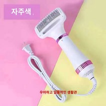 애견 고양이 강아지 드라이빗 드라이기 빗 2in1 목욕용품휴대편리, 2세대 베이직 퍼플