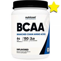 Nutricost BCAA 분지사슬 아미노산 파우더 가루 분말 2:1:1 무향 90회 분량 분지 사슬, Unflavored, 150.0 Servings (Pack of 1) 강철체