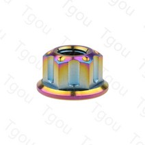 Tgou-티타늄 너트 M6/M8/M10/M12/M14/M16 바이크 오토바이 자전거 자동차용 플랜지, 05 M14 Pitch 1.5, 03 Rainbow