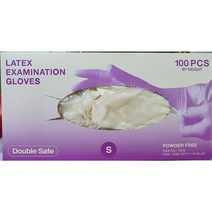 더블세이프 라텍스장갑 100매 의료용 진료용 일회용 비멸균 무분말, 중(M)