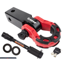 트레일러 견인고리 오프로드 차량 캠핑카 구조용 걸쇠 개조 전차 자동차 U자형 후크 탈거, _블랙__32톤_그린_후크_핀_잠금_장치, 1개