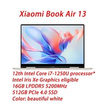 샤오미 북 에어 13 노트북 인텔 i7-1250U/ 아이리스 Xe 그래픽 16G + 2.8K OLED 플립 스크린 신제품, 한개옵션5, 한개옵션4, 한개옵션3, 한개옵션2, 한개옵션1, 02 i7-1250U 16 512G