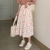 먼데이몰 봄 여름 A라인 고무줄 롱 치마 스커트