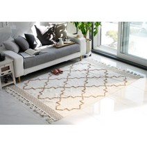 옷가게 인테리어 태슬장식 패브릭 러그 씽크대발매트 미끄럼방지 베란다 사무실 원룸, 베이지 대(140X200)