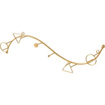 기하학 유니크 디자인 금장 간편 벽 행거 후크 옷걸이, 아이언 아트 4 후크 골드